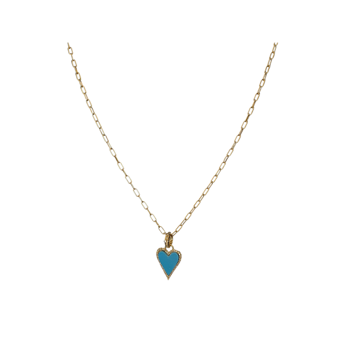 Heart Pendant - Diamond & Turquoise – Andrea Montgomery Designs