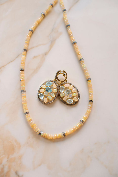 Opal & Diamond Beaded Necklace