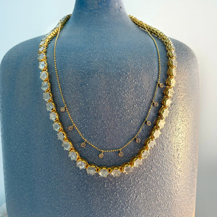 14K Diamond Drop Necklace