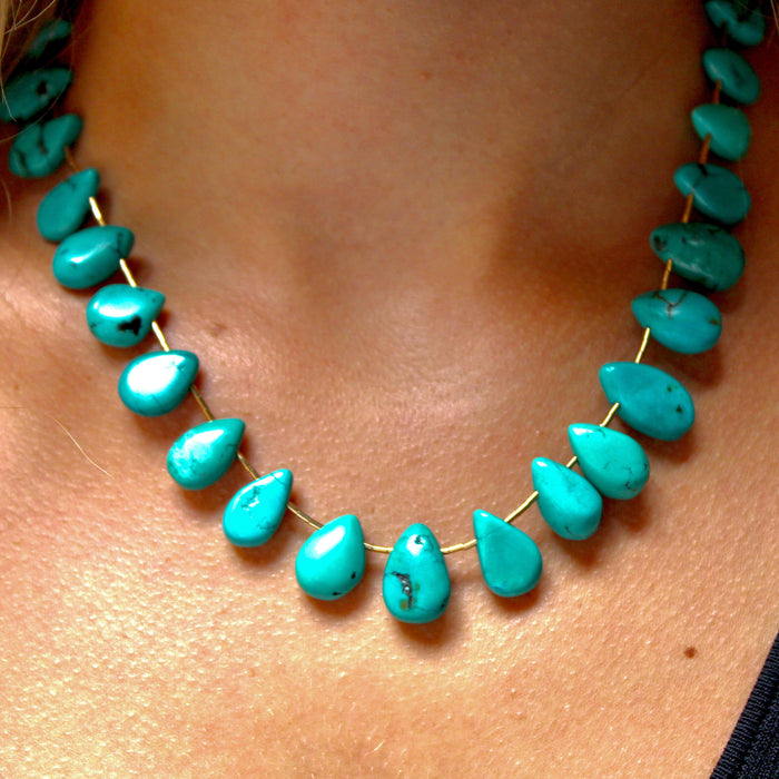 Beaded Teardrop Turquoise