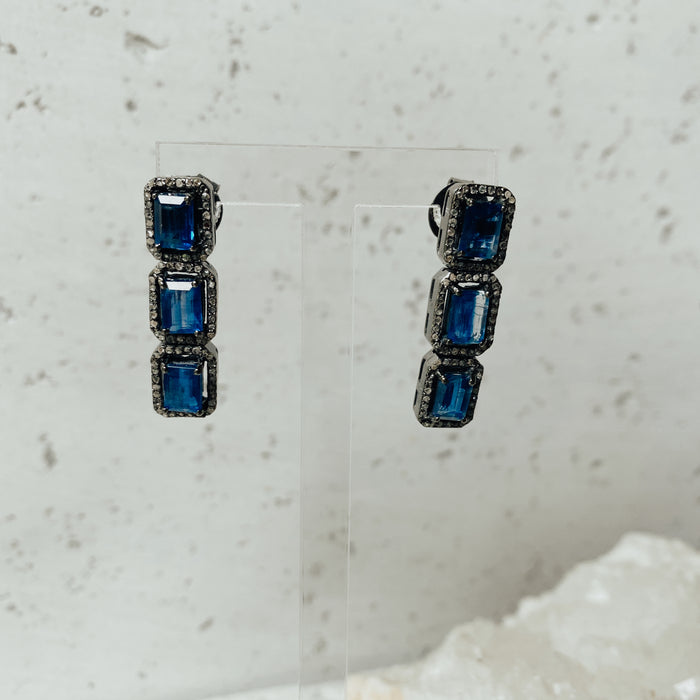 Kyanite Triple Drop Earrings